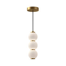  PD530313AGOP - Bijou 7-in Aged Gold/Opal Matte Glass LED Pendant