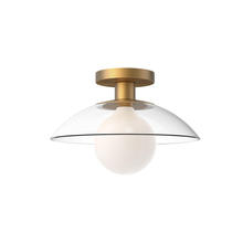  SF517112AGCL - Francesca 12-in Aged Gold/Clear Glass 1 Light Semi Flush Mount