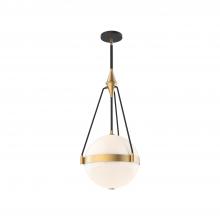  PD406414BGGO - Harmony 14-in Brushed Gold/Glossy Opal Glass 3 Lights Pendant