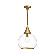  PD524214AGCL - Hazel 14-in Aged Gold/Clear Glass 1 Light Pendant