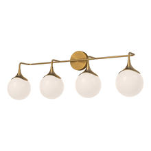  VL505136AGOP - Nouveau 35-in Aged Gold/Opal Matte Glass 4 Lights Vanity