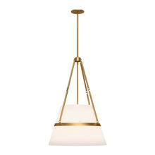  PD546719AGWL - Oliver 18-in Aged Gold/White Linen 1 Light Pendant