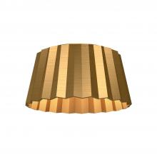  FM528514AG - Plisse 14-in Aged Gold 2 Lights Flush Mount