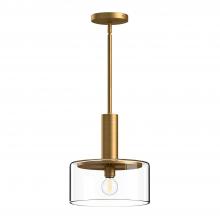  PD535010AGCL - Royale 10-in Aged Gold/Clear Glass 1 Light Pendant