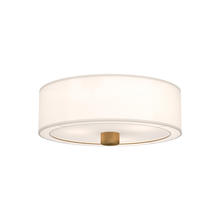  FM547924AGWL - Theo 24-in Aged Gold/White Linen 3 Lights Flush Mount