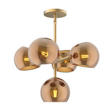  CH548518BGCP - Willow 18-in Brushed Gold/Copper Glass 5 Lights Chandeliers