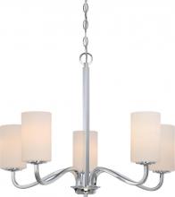  60/5805 - Willow - 5 Light Hanging with White Glass - Polished Nickel Finish