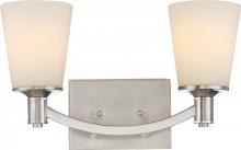  60/5822 - Laguna - 2 Light Vanity with White Glass - Brushed Nickel Finish