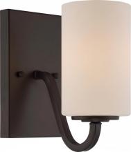  60/5901 - Willow - 1 Light Vanity with White Glass - Aged Bronze Finish