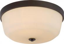  60/5924 - Laguna - 3 Light Flush with White Glass - Aged Bronze Finish