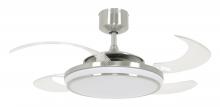  21103601 - Fanaway Evo1 Brushed Chrome Retractable 4-blade LED Lighting With Remote Ceiling Fan