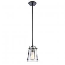  82135/1 - Square To Round 6'' Wide 1-Light Mini Pendant - Matte Black