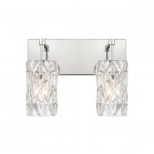  82191/2 - Forma de Crystal 14'' Wide 2-Light Vanity Light - Polished Chrome