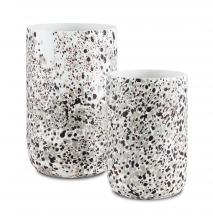  1200-0498 - Pari White Confetti Vase Set of 2